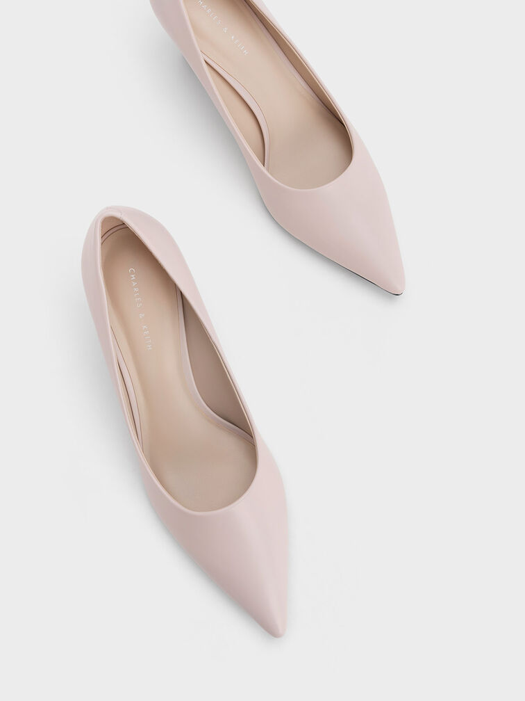 Nude Pointed-Toe Flared Pumps - CHARLES & KEITH CA