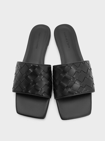 Sandalias entrelazadas, Negro, hi-res