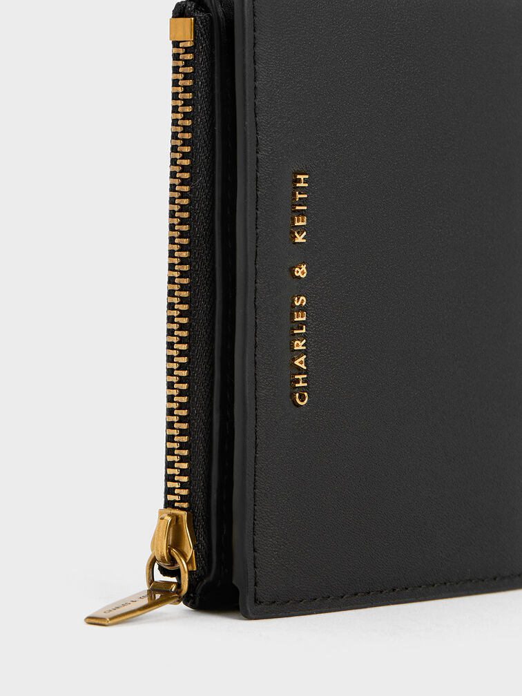 Harmonee Top Zip Small Wallet, Black, hi-res