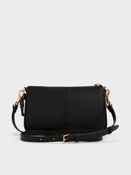 Addison Knotted-Rope Shoulder Bag, Black, hi-res