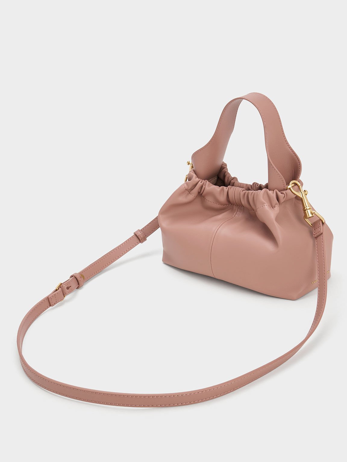 Ally Ruched Slouchy Bag, Mauve, hi-res