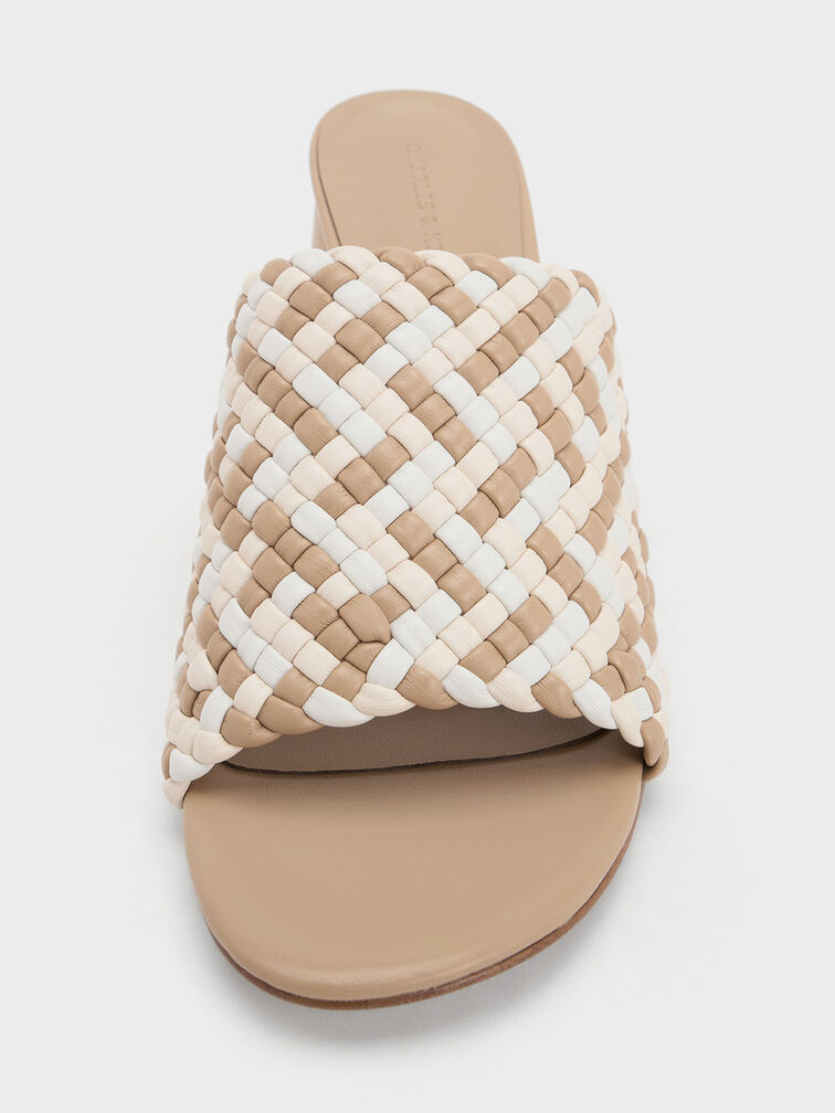 Interwoven Block Heel Mules, Multi, hi-res