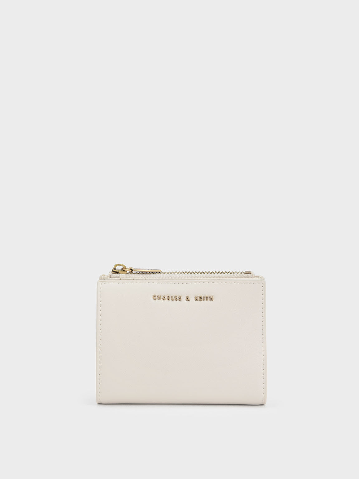 Cream Top Zip Mini Wallet CHARLES KEITH International