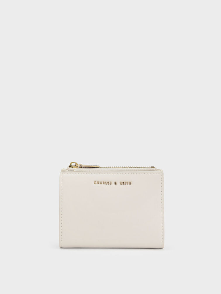 Top Zip Mini Wallet, Cream, hi-res