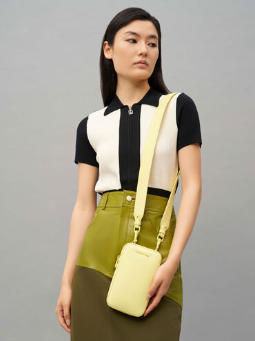 Long Crossbody Bag, Yellow, hi-res