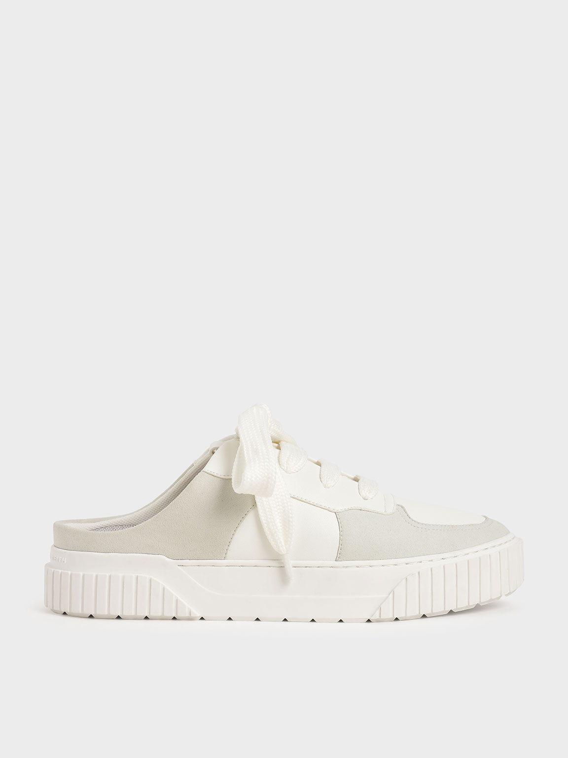 White Microsuede Slip-On Trainers 