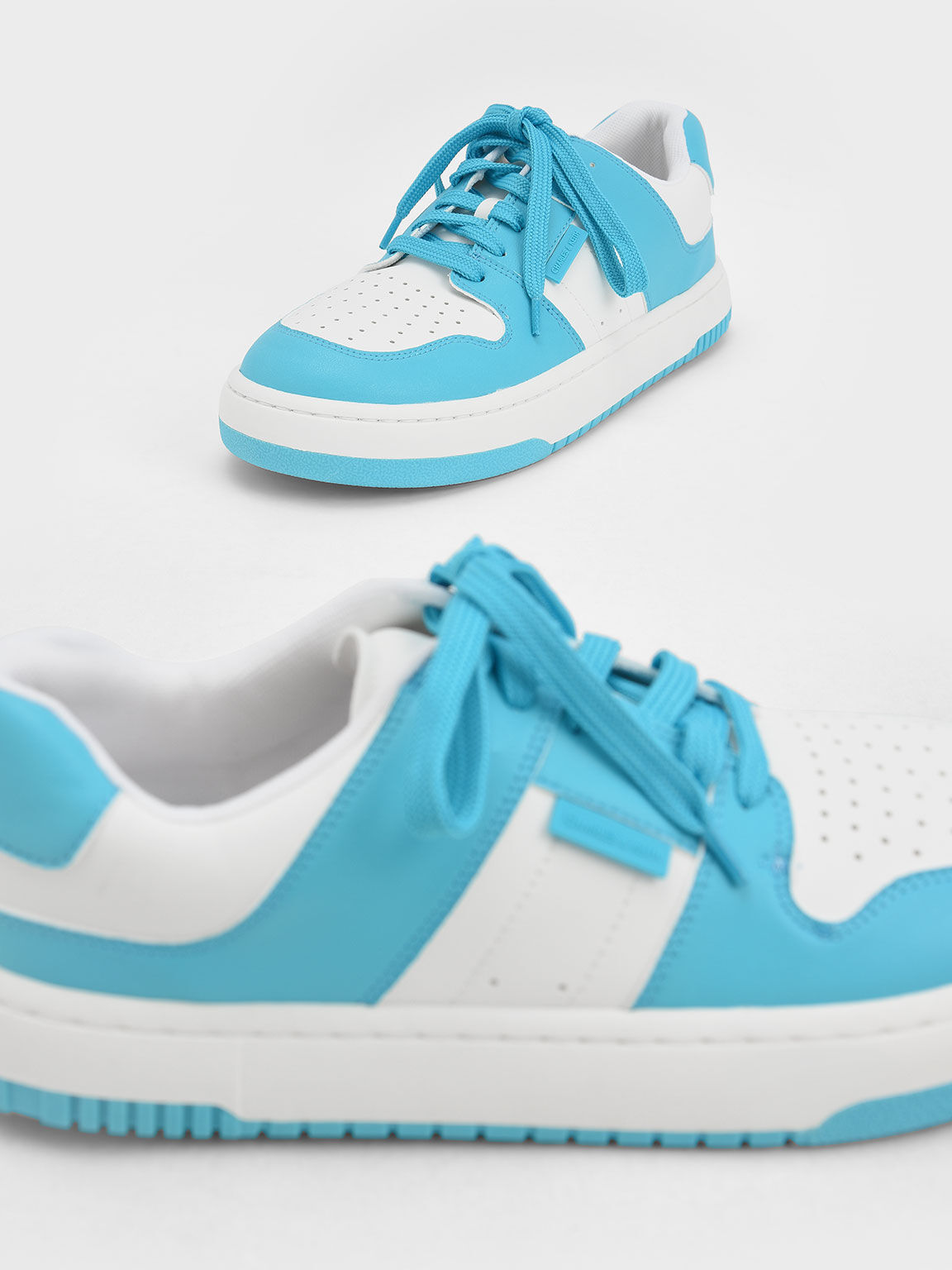 Two-Tone Low-Top Sneakers, Blue, hi-res