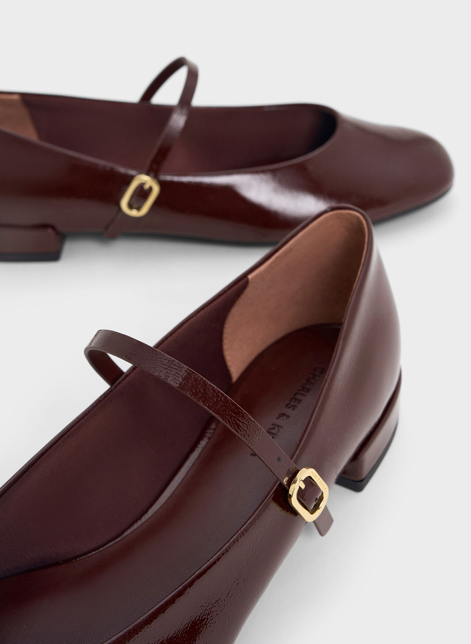 Gertrude Patent Round-Toe Mary Janes, Burgundy, hi-res