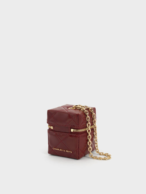 Janie Quilted Micro Bag, Burgundy, hi-res