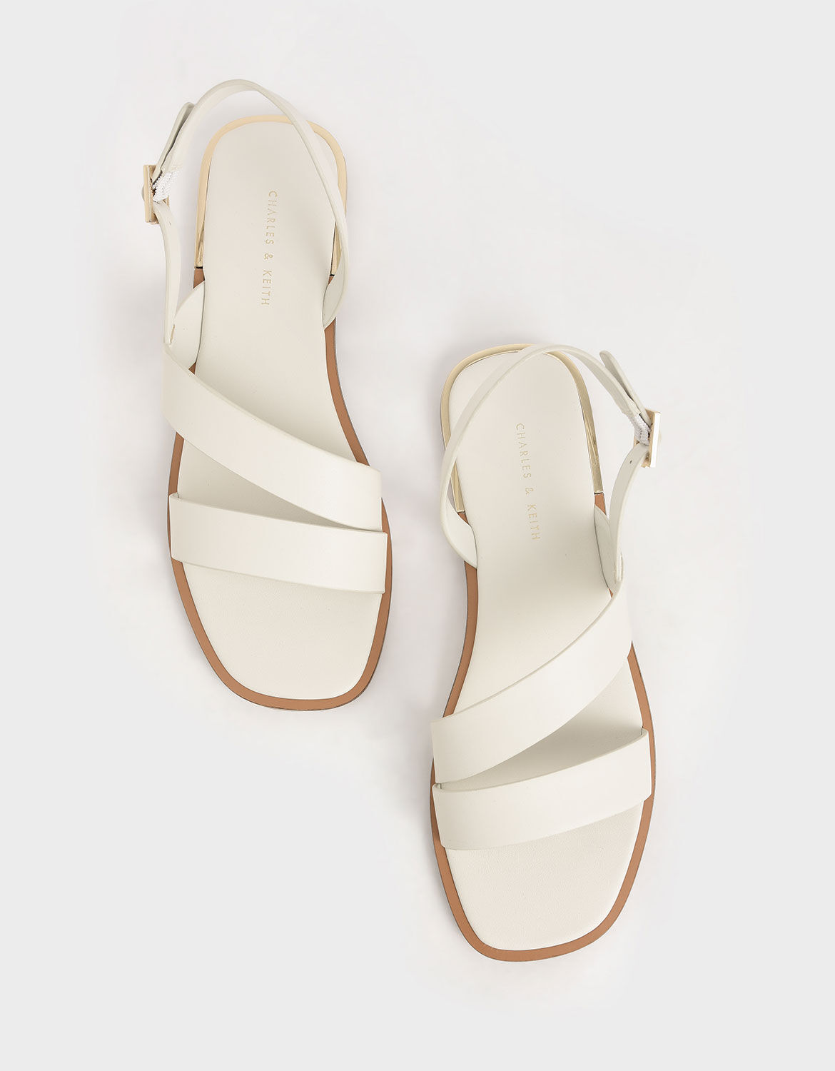 White flat clearance slingback sandals