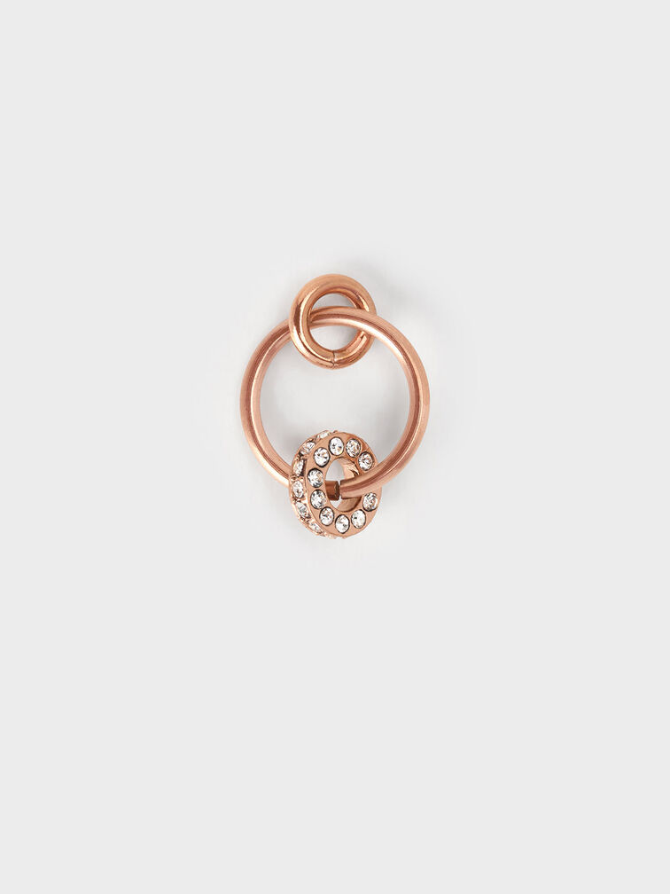 Rowena Crystal Circle Charm, Rose Gold, hi-res