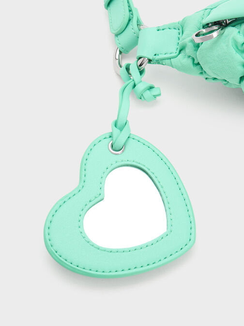 Ruched Nylon Bum Bag, Mint Green, hi-res