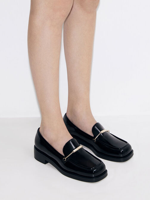 Lexie Metallic-Accent Loafers, Black Box, hi-res