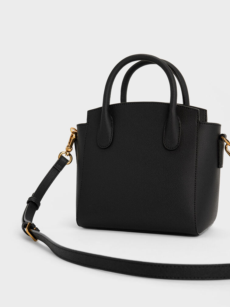 Classic Double Top Handle Bag, Black, hi-res