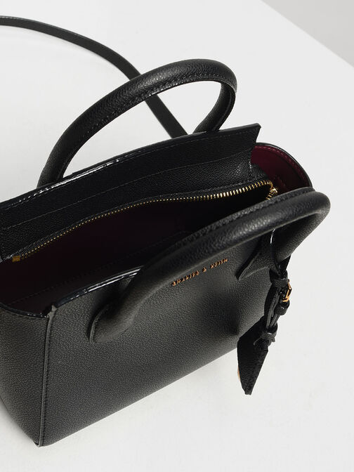 Classic Double Top Handle Bag, Black, hi-res