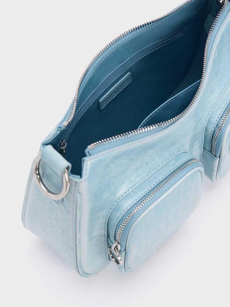 Bolso Leticia con Asa de Cadena, Azul claro, hi-res
