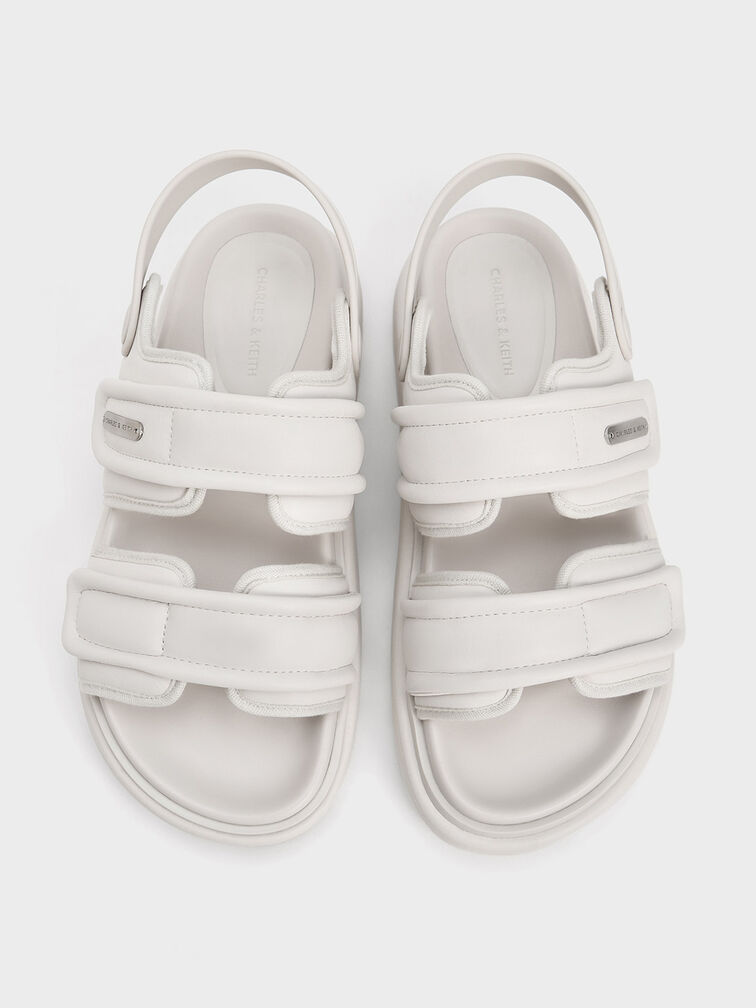 Romilly Puffy Sports Sandals, White, hi-res