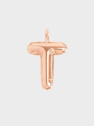 Alphabet 'T' Charm, Rose Gold, hi-res