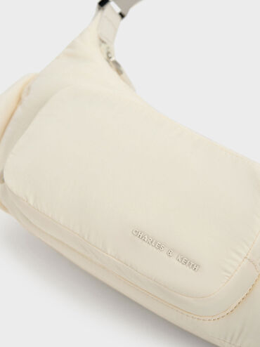 Soleil Nylon Shoulder Bag, Cream, hi-res