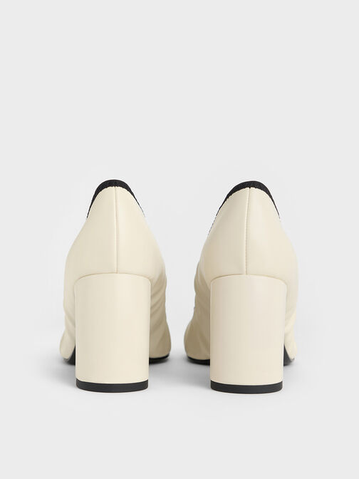Mino Ruched Mary Jane Pumps, Chalk, hi-res