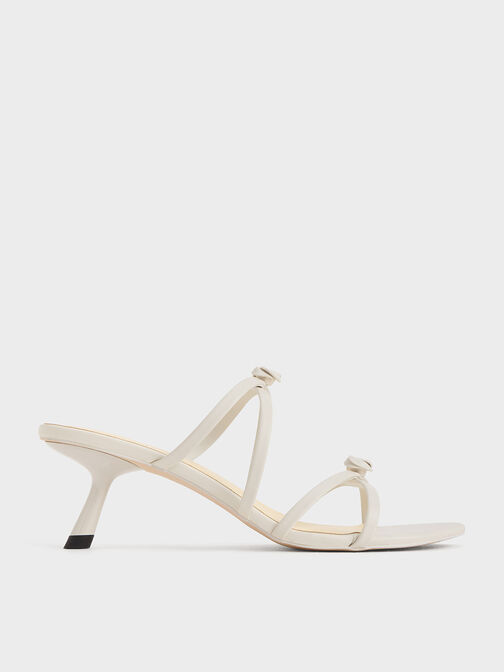 Rose Strappy Slant-Heel Mules, Butter, hi-res