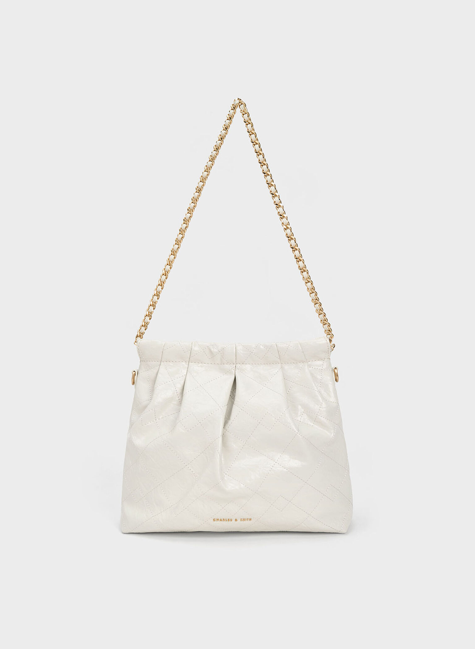 Duo Chain Handle Shoulder Bag, White, hi-res