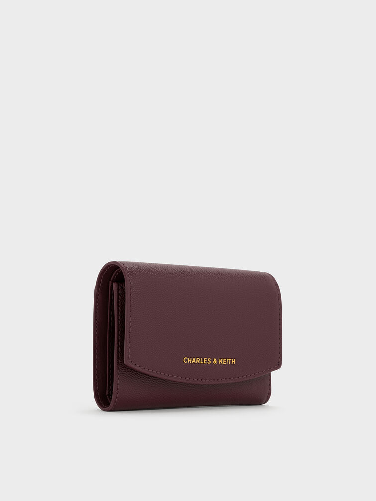 Briony Curved Flap Wallet, Wineberry Red, hi-res