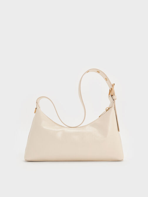 Atwood Chain-Embellished Shoulder Bag, Cream, hi-res
