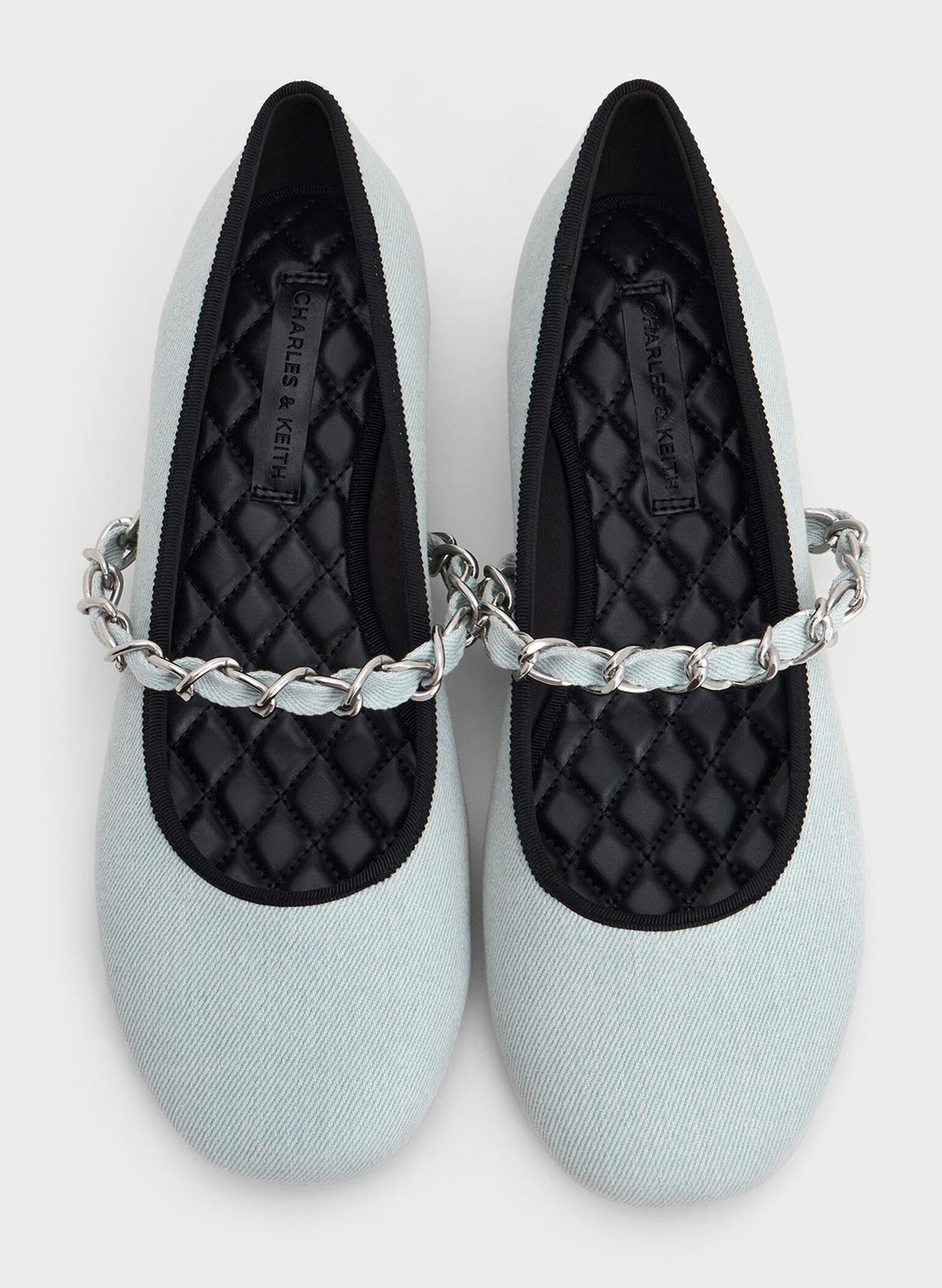 Denim Braided-Strap Mary Janes, Light Blue, hi-res