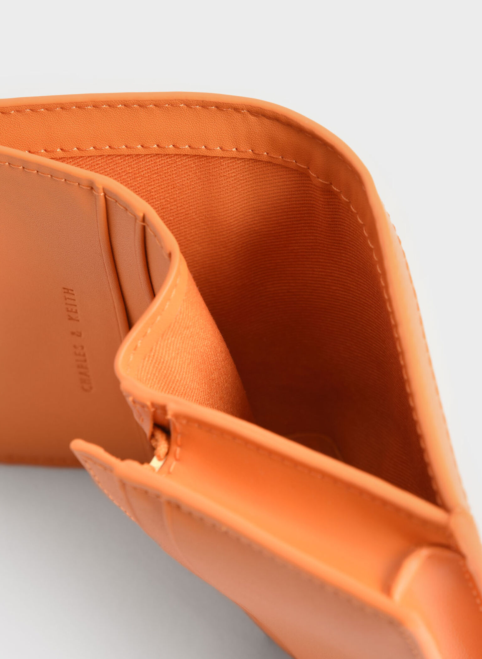 Snap Button Mini Short Wallet, Orange, hi-res