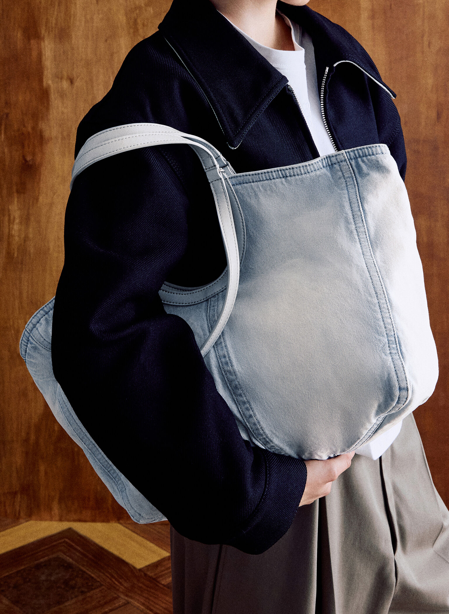 Ivette Denim Tote Bag, Light Washed Denim, hi-res
