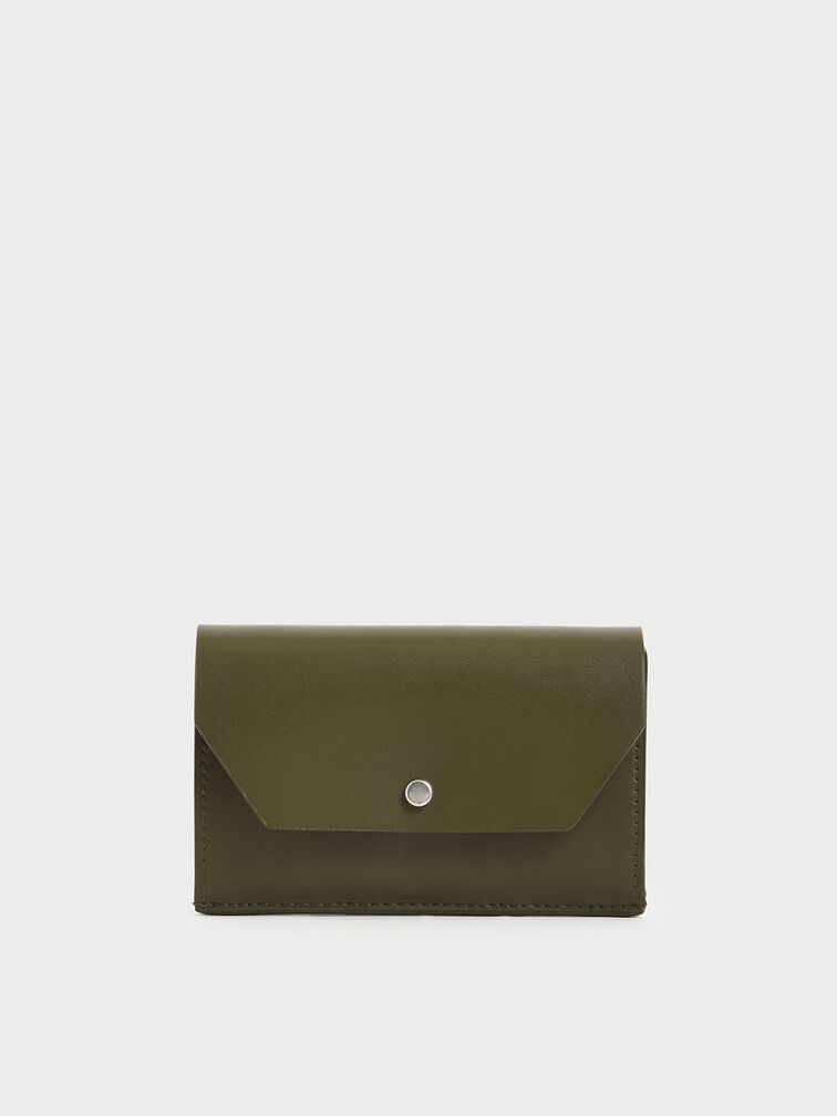 Reversible Front Flap Card Holder, Olive, hi-res