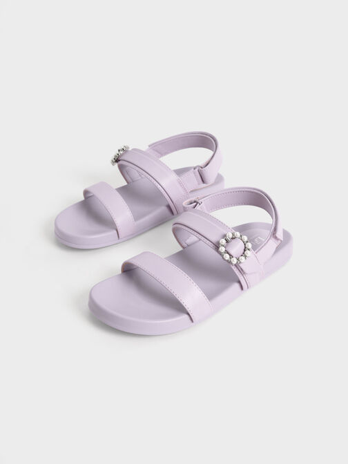兒童閃鑽厚底涼鞋, 紫丁香色, hi-res