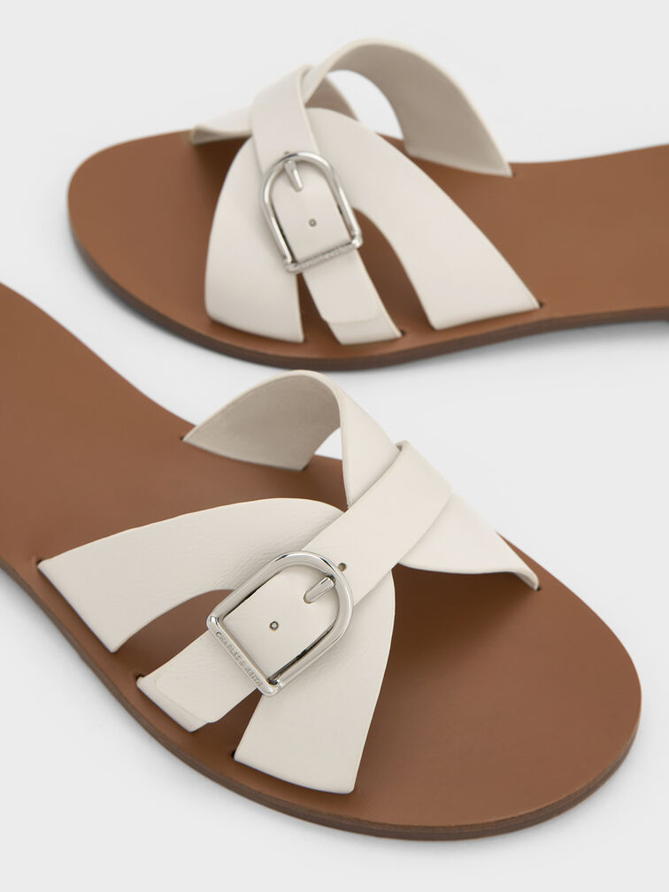 Sandalias con hebilla, Blanco, hi-res