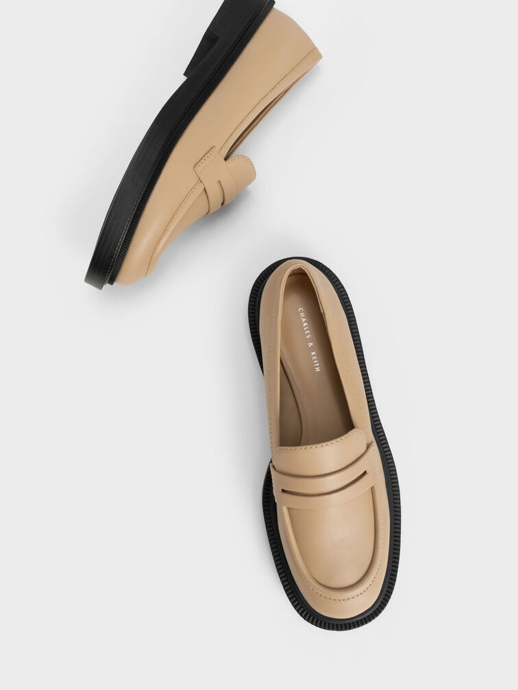 Classic Penny Loafers, Nude, hi-res