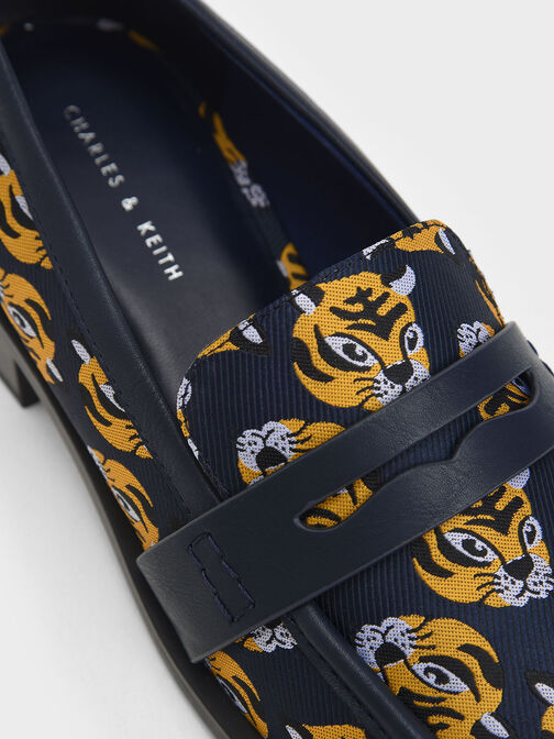 Antonia Penny Loafers, Dark Blue, hi-res