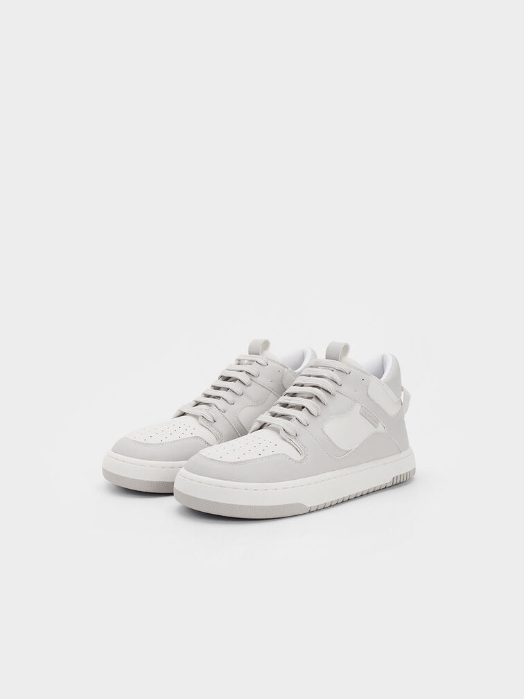 Zapatillas Deportivas de Plataforma en Dos Tonos, Gris claro, hi-res