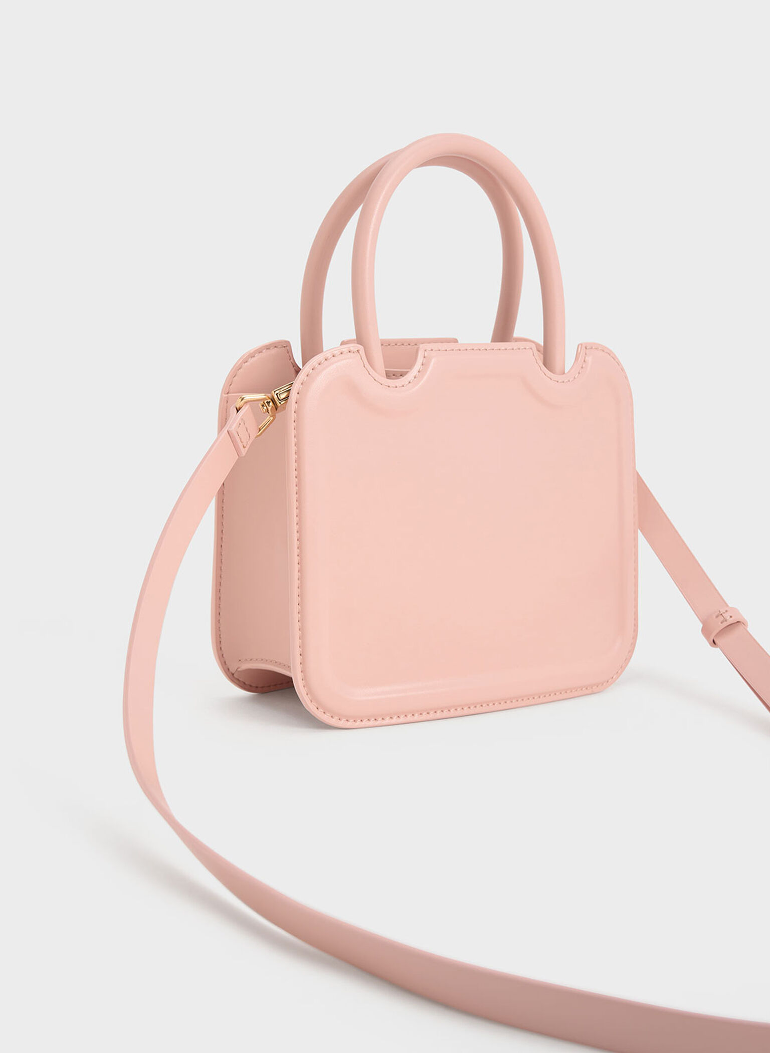 Perline Sculptural Top Handle Bag, Pink, hi-res