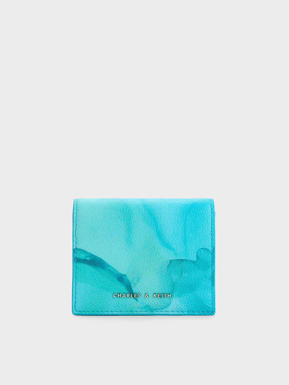 Marble-Print Small Wallet, Blue, hi-res