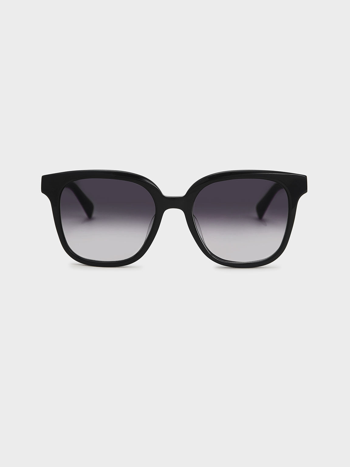 Recycled Acetate Square Sunglasses, Black, hi-res