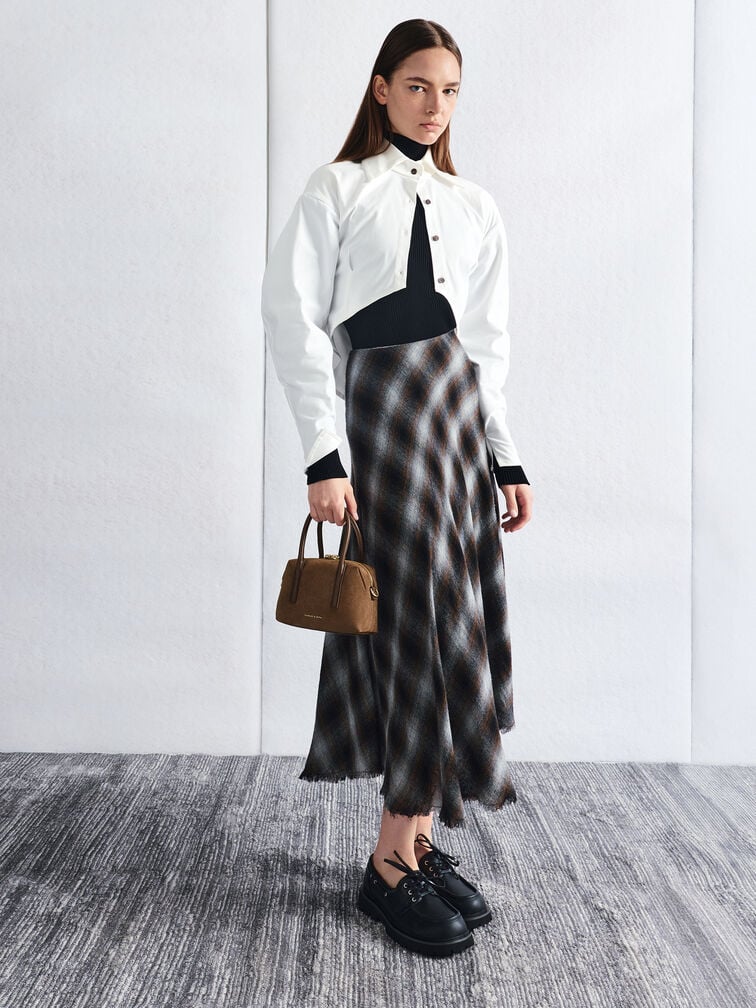 Deyna 麂皮雙向拉鍊托特包, 摩卡棕, hi-res