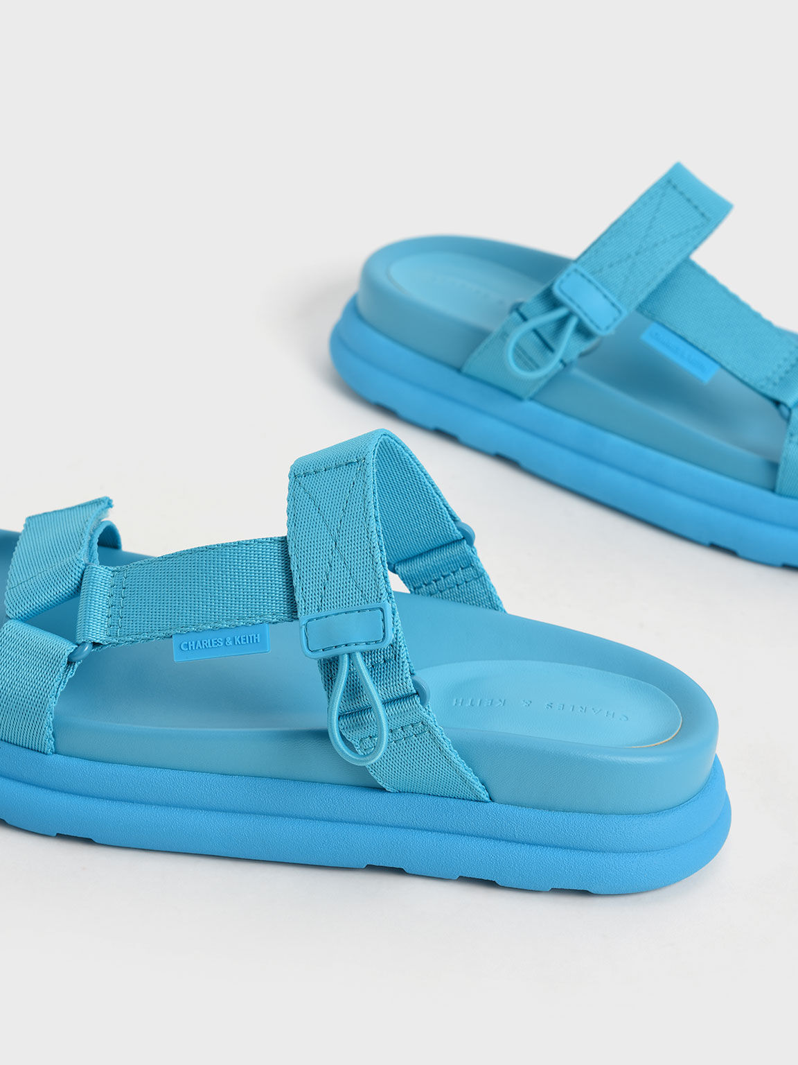 Polyester Velcro Strap Sports Sandals, Blue, hi-res