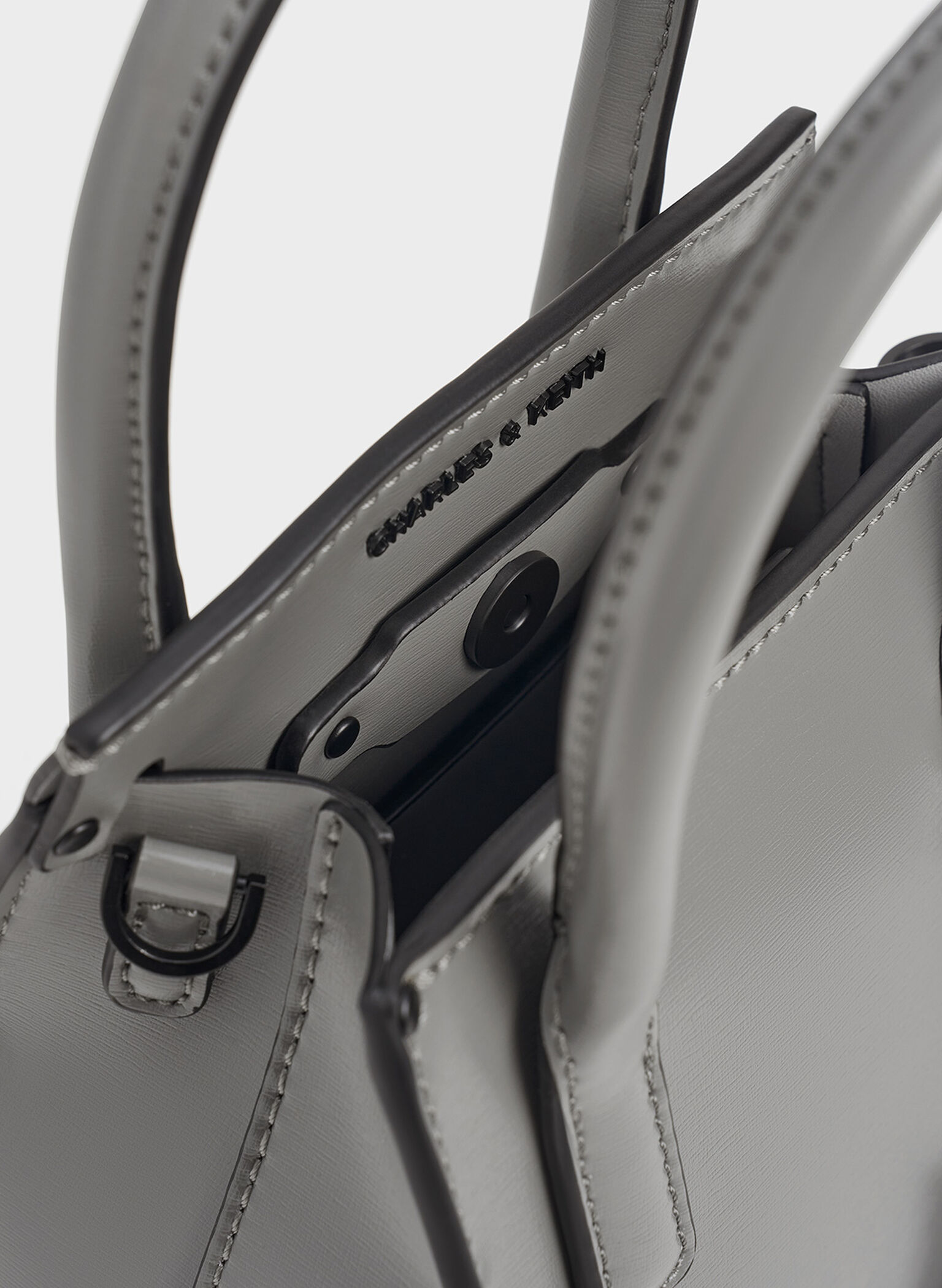 Rene Elongated Top Handle Bag, Grey, hi-res
