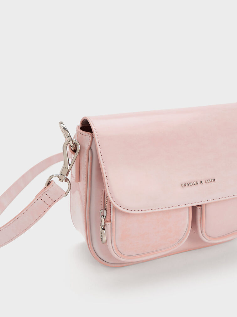 Letitia Front Flap Crossbody Bag - Light Pink