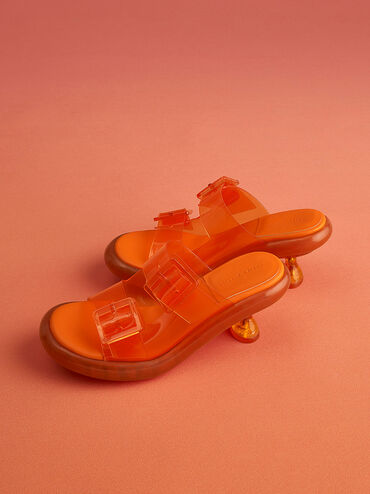 Madison 果凍雙釦帶拖鞋, 橘色, hi-res