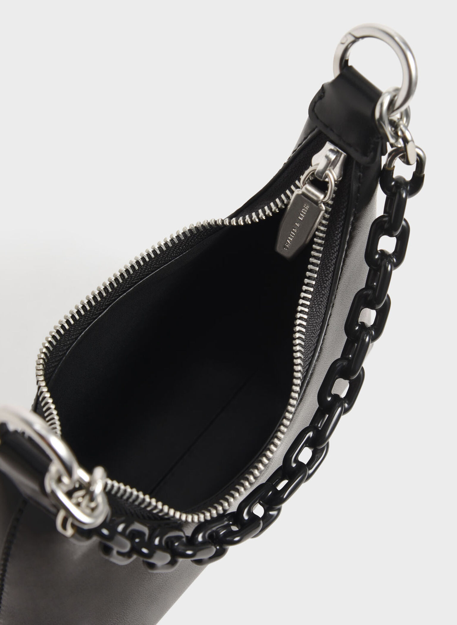 Koi Chain Handle Shoulder Bag, Black, hi-res