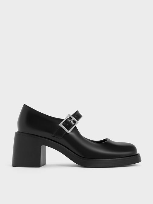 Hester Mary Jane Block-Heel Pumps, Black Box, hi-res