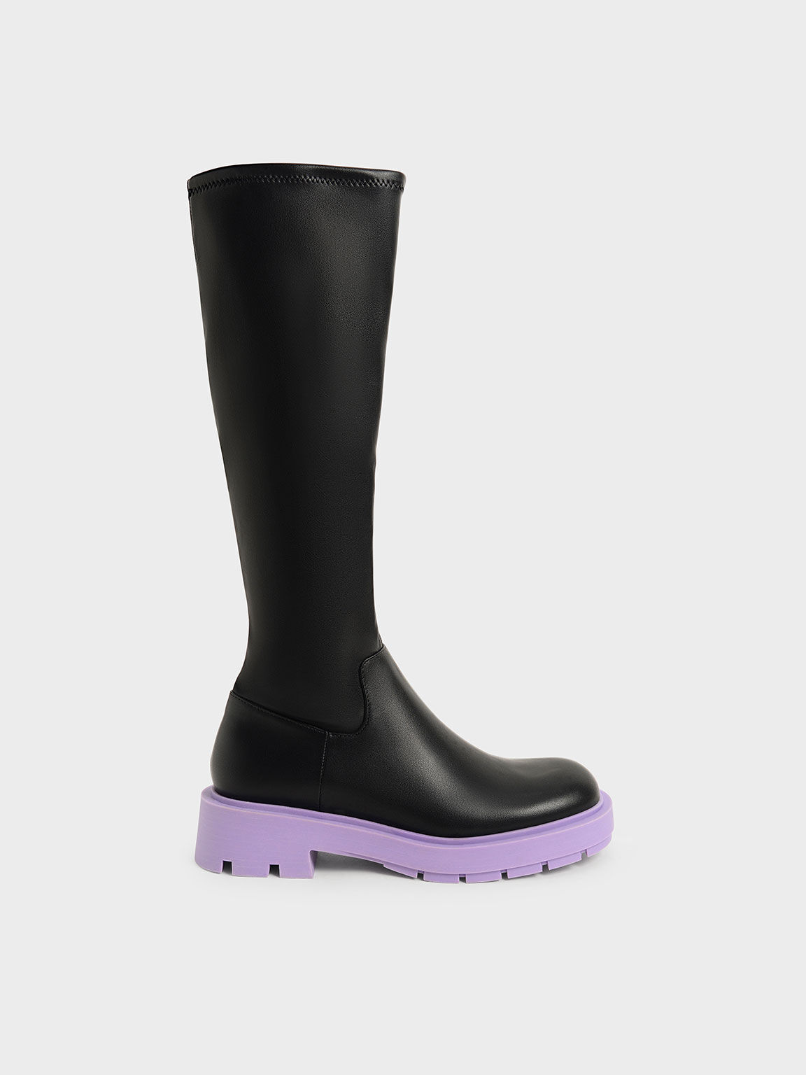 Piper Coloured Sole Knee-High Boots​, Purple, hi-res