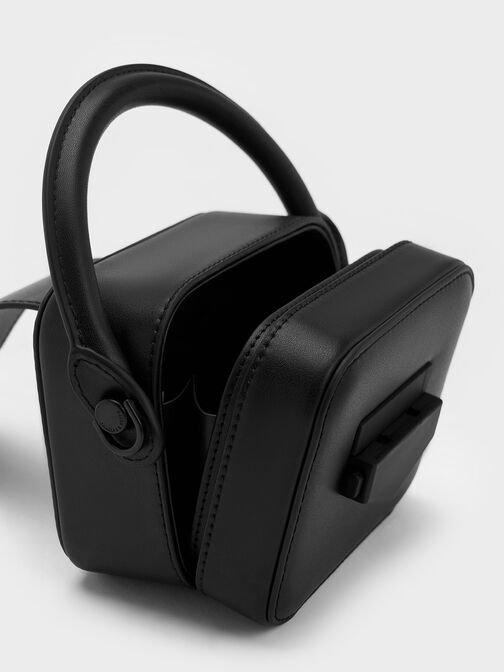 Mini Vertigo Boxy Top Handle Bag, Jet Black, hi-res