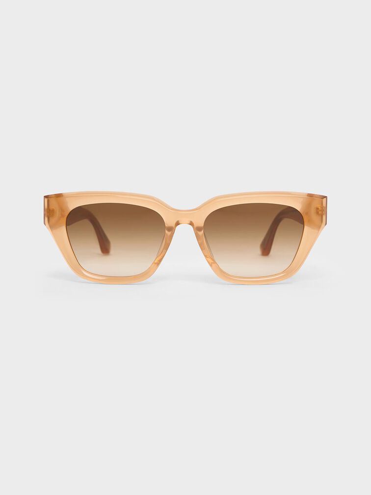 Gafas de sol tipo cat-eye de acetato reciclado, Toffee, hi-res